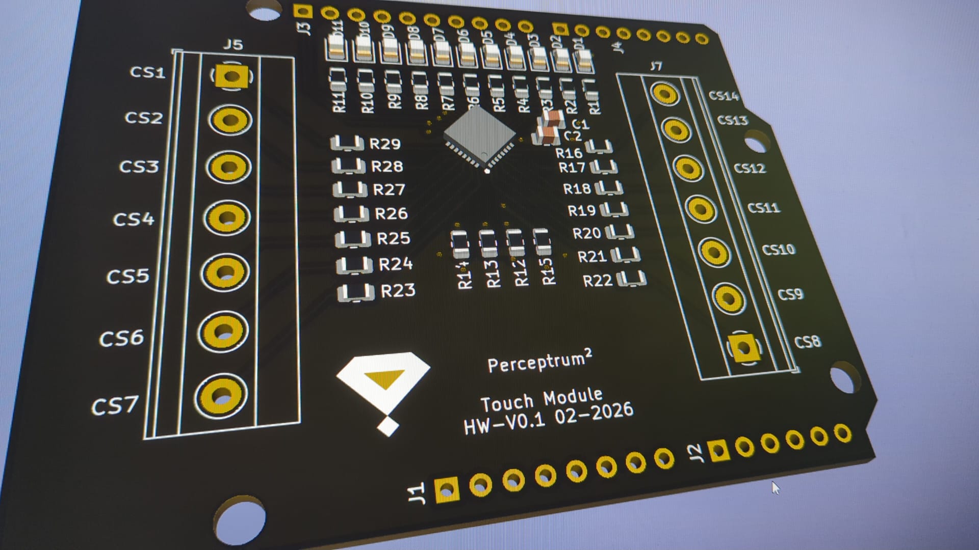 Perceptrum Touch Module Shield for Arduino Uno based on CAP1114 capacitive touch controller